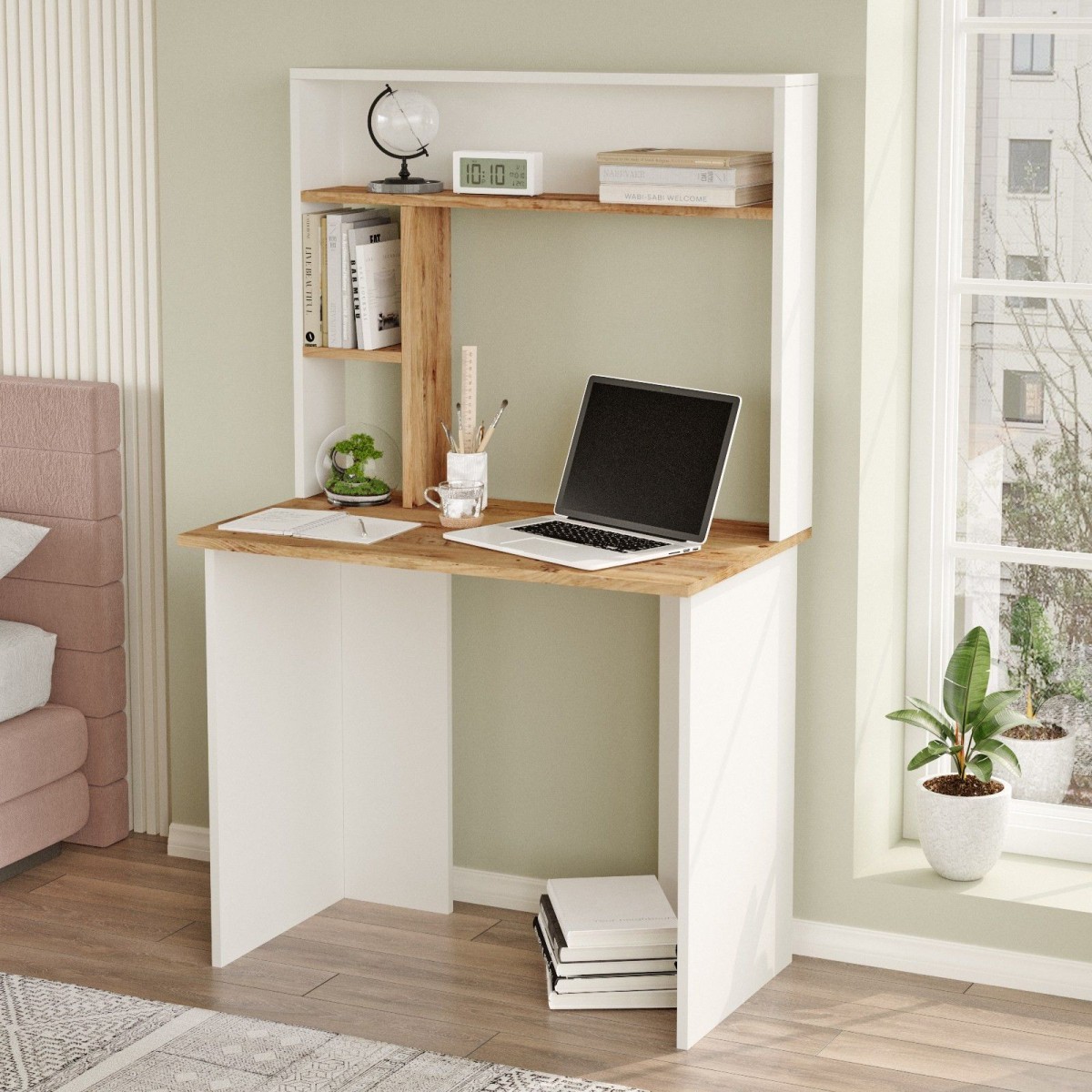 Bureau Micah avec rangements intégrés gain de place pour studio - 4