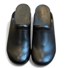 Dansko Sonja Mule Slip On Women’s 9.5-10 (40) Black Cabrio Leather Clogs