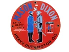 VINTAGE MASON-DIXON PORCELAIN SIGN OLD 12" CONFEDERATE DIESEL FUEL GAS MOTOR OIL
