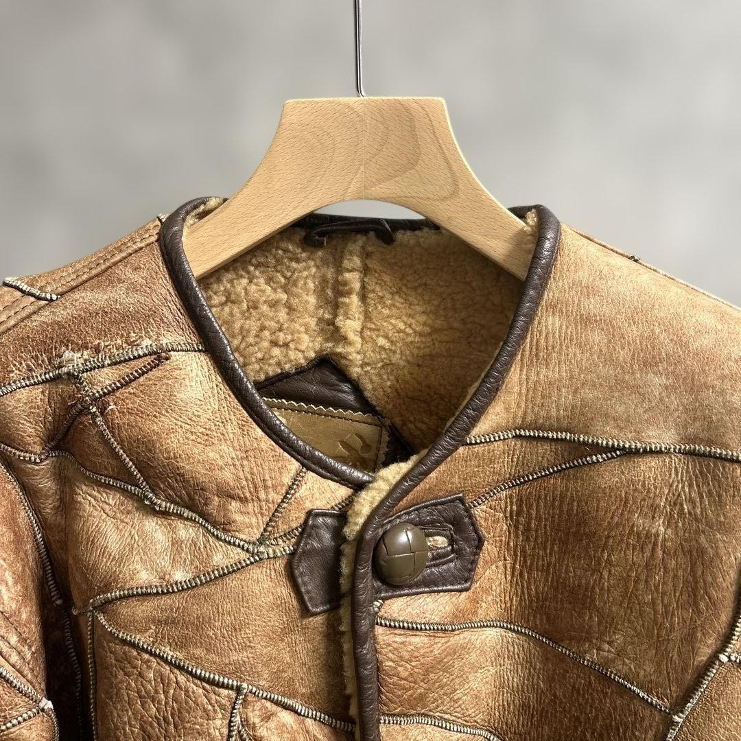 USED HAI SPORTING GEAR LEATHER PATCHWORK JACKET G… - image 2