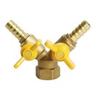 3 Way Ball Valve Brass G 1/2" Female x 11mm / 9/20" Hose Barb 2 Switch Brass .