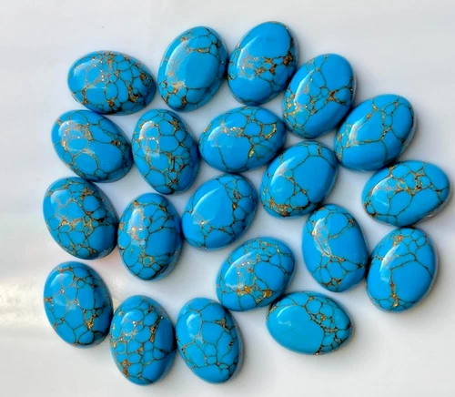 AA++ Blue Copper Turquoise Oval Cabochon Loose Gemstone Wholesale Lot