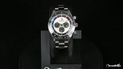【手渡し限定】5'0\" Ocean Racer OceanX SRS212 Speed Racer II Men's Watch 41.5mm Cream Dial Panda