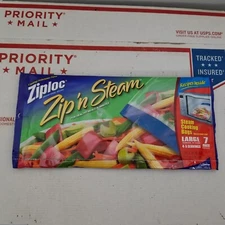 Ziploc Zip N Steam Microwave Cooking Bags Large Pack of 7 10x10 Steam Vegetables