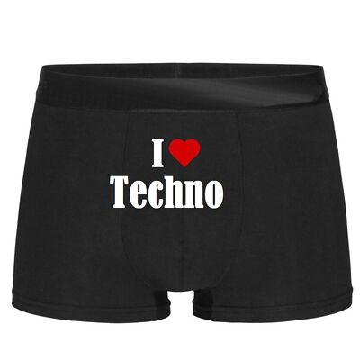 Boxershorts I Love Techno Geburtstag Geschenk Valentinstag Weihnachten