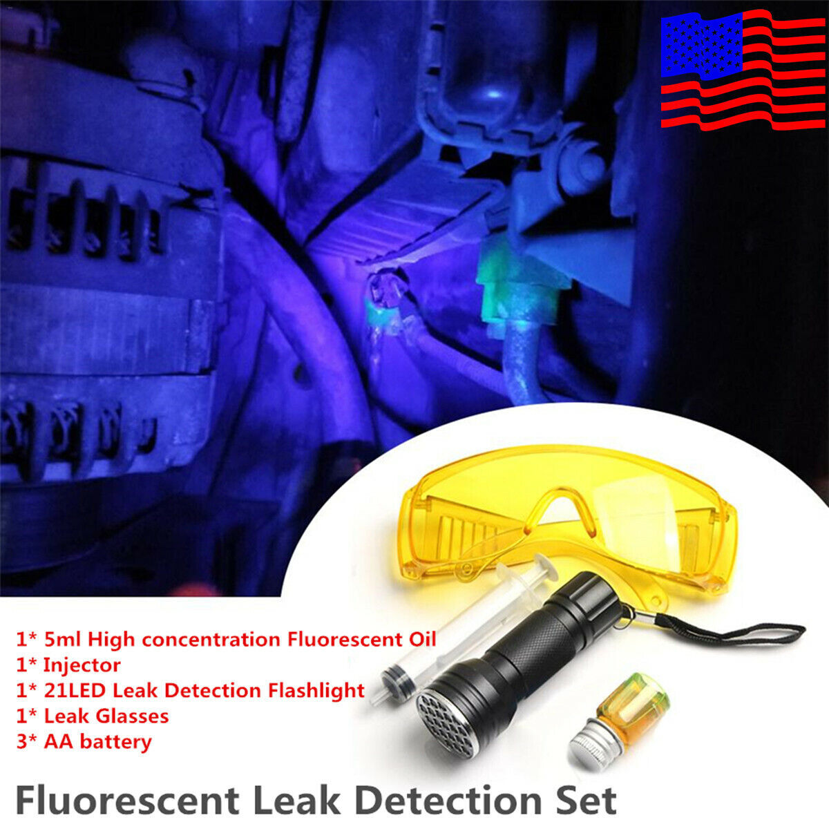 Air Conditioner Leak Detector Tool - Pro 68 LED Flashlight