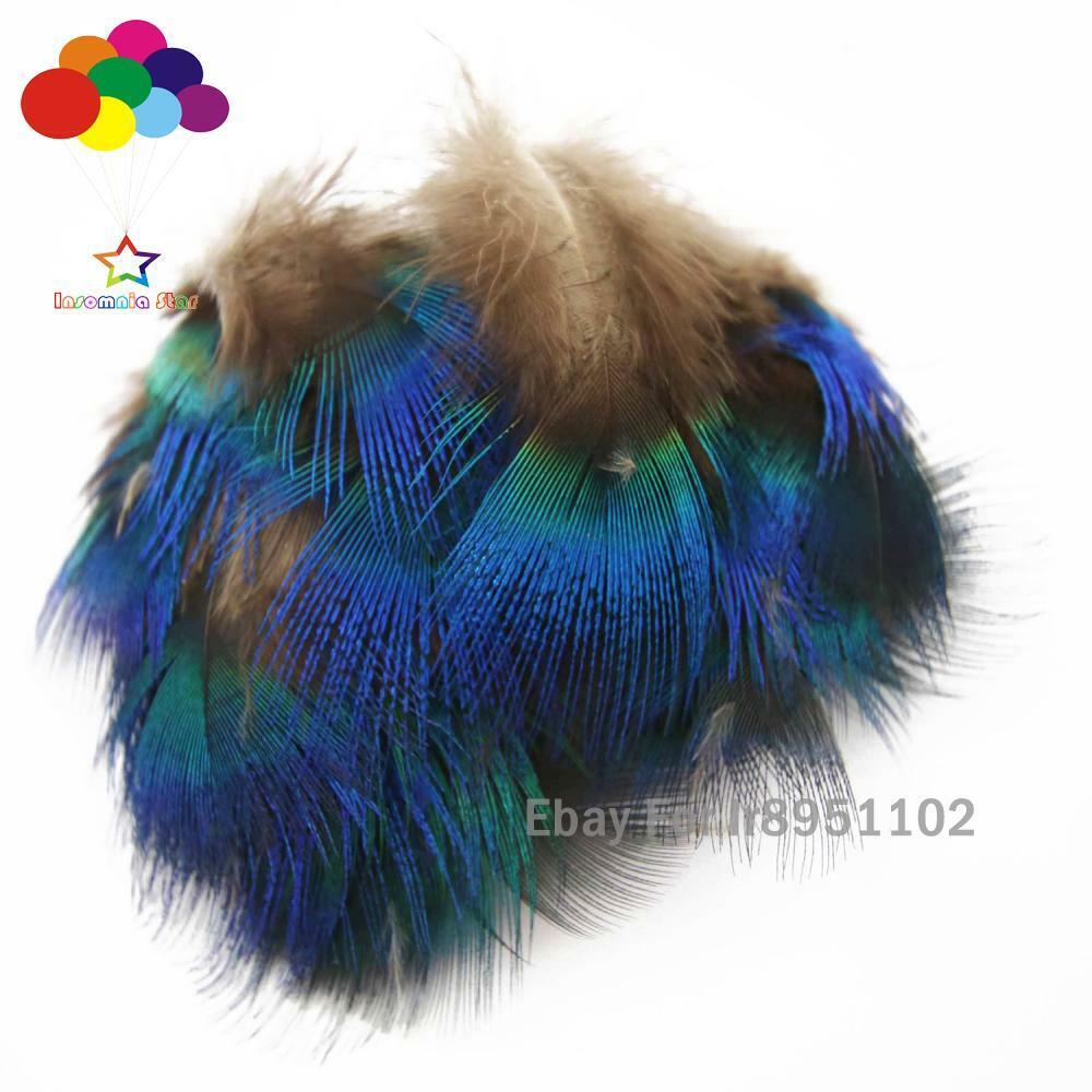 10-100 pcs Blue Pheasant Feather 1-2inch /3-5 cm Carnival Diy costume headress