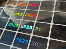 100 SMALL TAMPER EVIDENT SECURITY VOID LABELS STICKERS SEALS-2025 HOLOGRAMS 2025