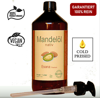 Mandelöl nativ/kaltgepresst, 1 Liter (1L, 1000ml) inkl. Dosierpumpe