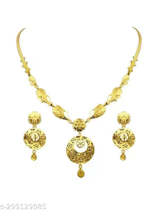 Indian Bollywood Gold Plated Necklace Fashion Jewelry Set Women