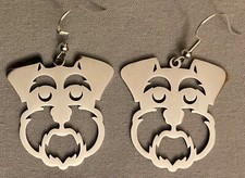 SCHNAUZER EARRINGS - Stainless Steel with Sterling Silver Ear Wires DOG MINI