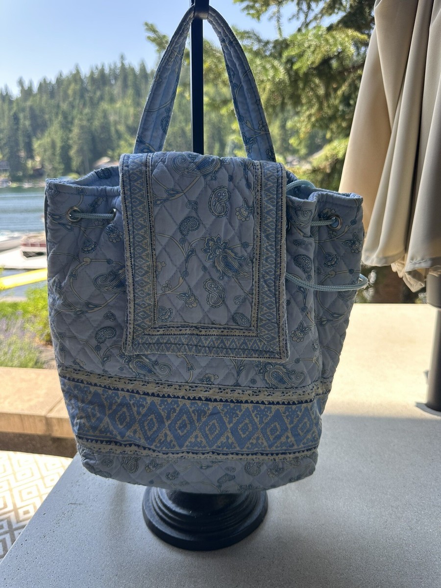 Americana by Sharif vintage paisley print quilted backpack Americana By SHARIF Quilted Backpack Floral Paisley Print  main image 4