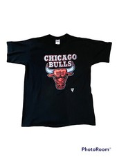 Vintage T Shirt Single Stitch Chicago Bulls XL Pro Player USA Jordan 1990s Black