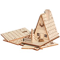 Bastelset RäUcherhaus Forsthaus Bausatz Holzbausatz Seiffen 15 Teile HöHe 11 Cm