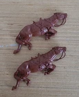 Dead Horses Marx Brown Plastic 4in set of two from 1950's Civil War Playsets