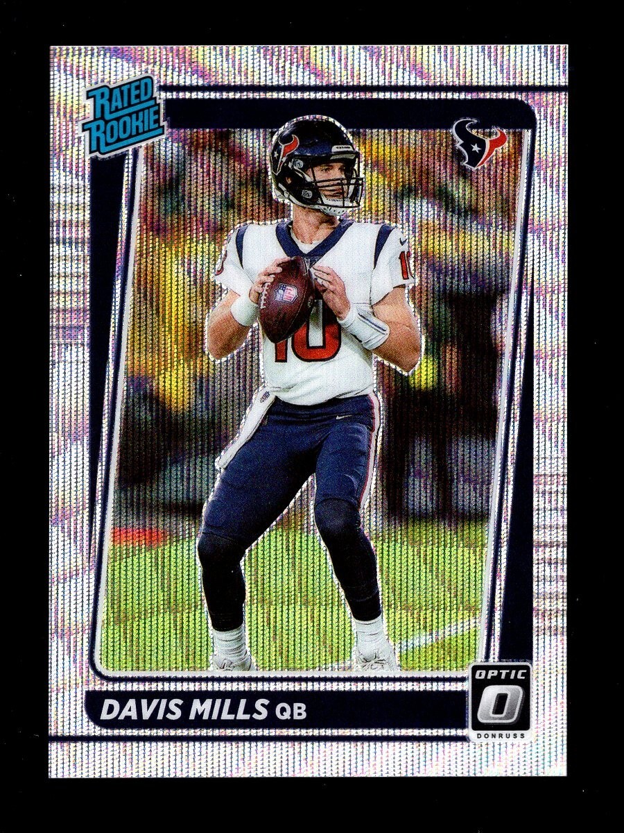 2021 OPTIC PREMIUM BOX SET WAVE PRIZM #222 DAVIS MILLS RC 155/299 TEXANS