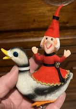 Vintage Mother Goose, Nursery Rhyme Felt Plastic Ornament. 4.5