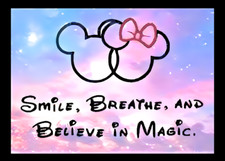 Smile, Breathe, & Believe in Magic Imagination Love Disney Mickey Mouse MAGNET