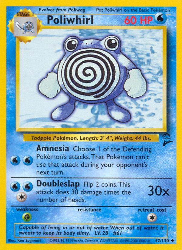 Pokemon Poliwhirl (57/131) Base Set 2 LP