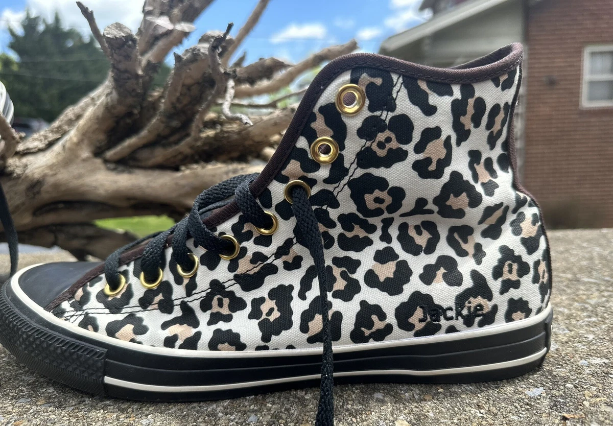 Converse leopard best sale print high tops