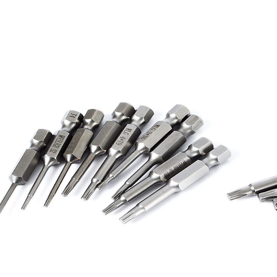 Magnetic Torx Screwdriver Bits 1/4" Hex Driver T5,6,7,8,9,10,15,20,25,27,30,40 - Image 3 of 4