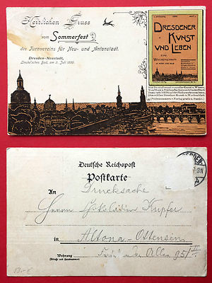 Occasion postcard Dresden 1899 summer festival of the gymnastics club for Neu- und Antonstadt (8936