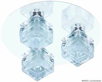 Deckenleuchte Deckenlampe Badlampe Badleuchte Rund Glas Kristall Briloner 3X G9