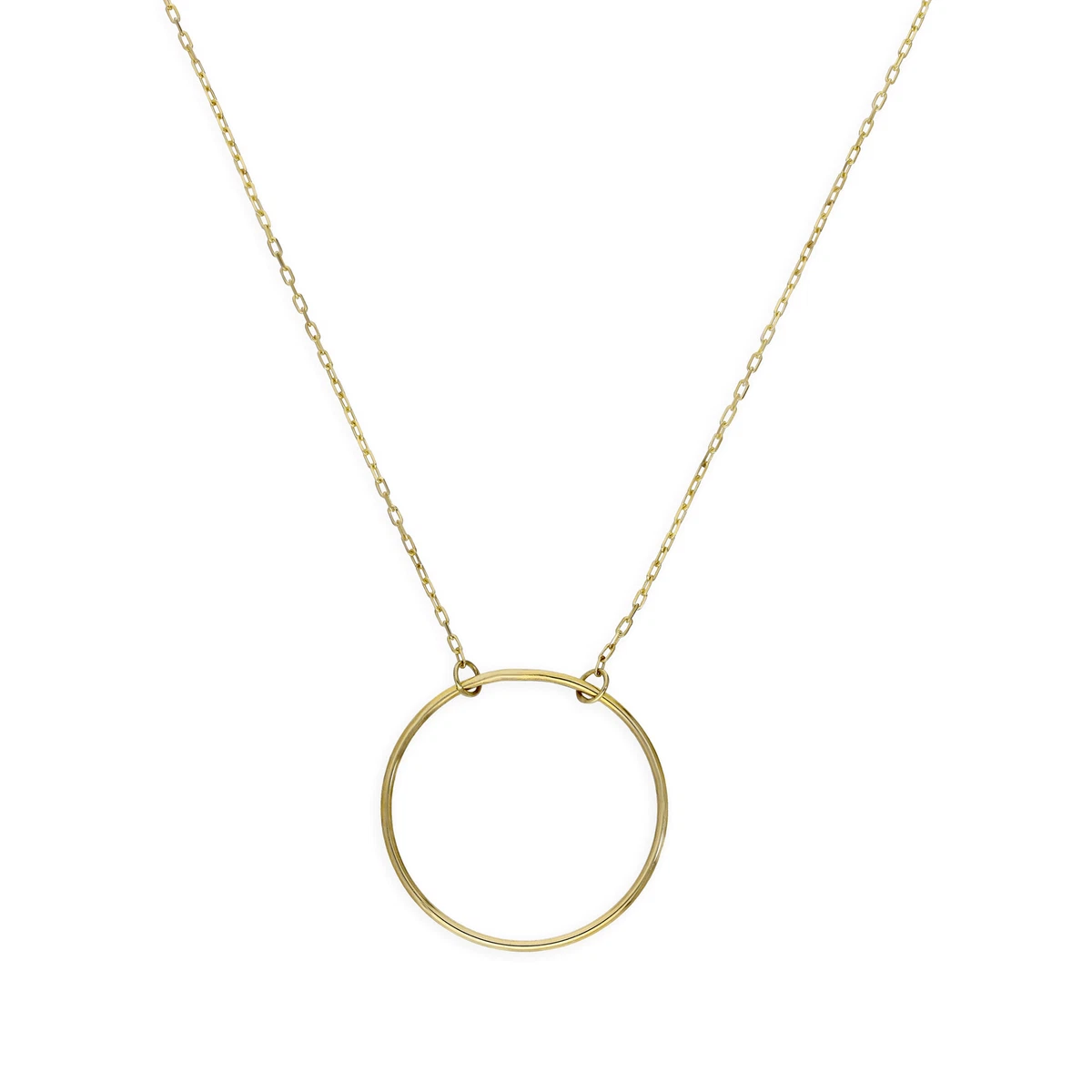 9ct Gold Karma Circle 14 Inch Necklace Hoop Loop Ring Wedding eBay