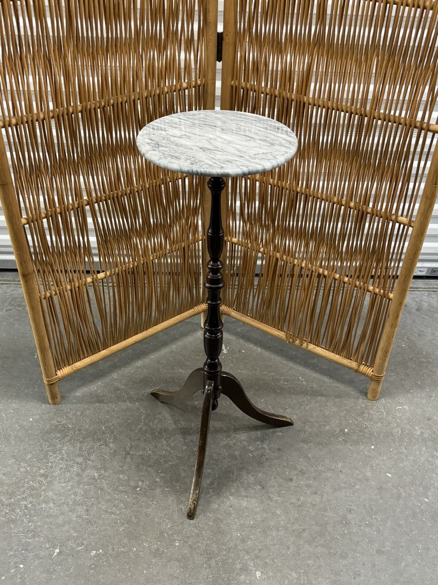 Vtg Centurion Marble Top Plant Stand Round Wooden Pedestal Display Table 3  Ft. | eBay