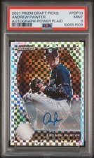 2021 Panini Prizm Draft Power Plaid Xfractor Andrew Painter Auto 10/17 PSA 9