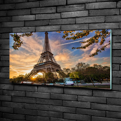 Glas-Bild Wandbilder Druck auf Glas 100x50 Sehenswürdigkeiten Eiffelturm Paris