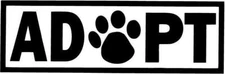 Vinyl Decal for Window - ADOPT (Paw Print)