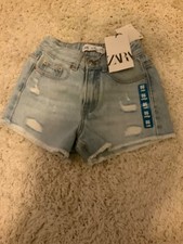 Zara Kids Denim Collection Girls Denim Jean Shorts Light Wash Size 6 yrs