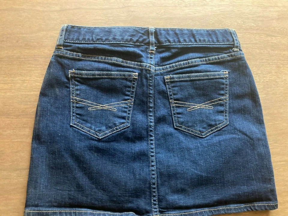 Falda vaquera de mezclilla lavada oscura Gap niños niñas cintura ajustable talla 14 Foto 2 de 2