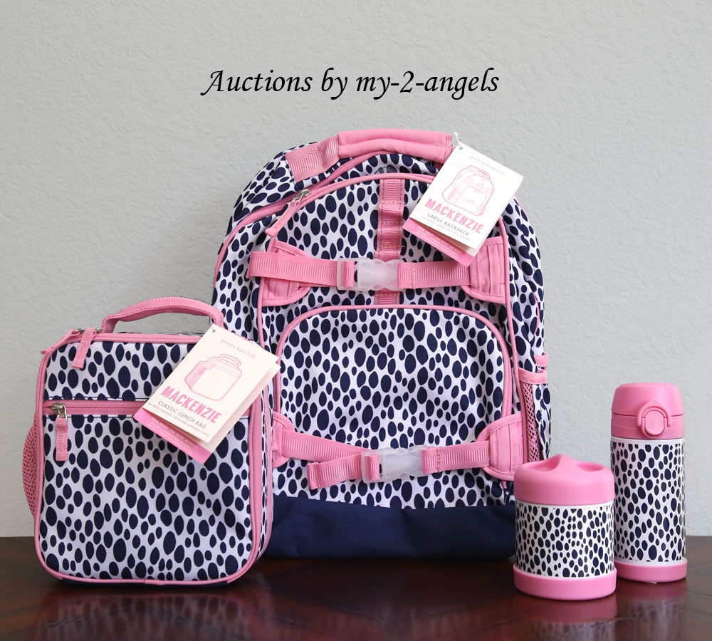 Pottery Barn Kids 4-Pc DALMATIAN DOT Large Backpack Lunch Box