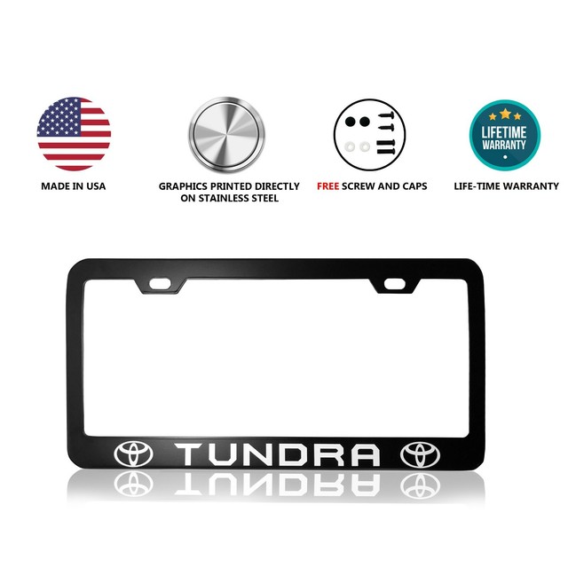 Toyota TUNDRA Stainless Steel Black License Plate Frame | eBay