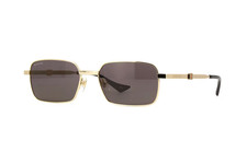 Gucci GG1495S 001 Men's Square Sunglasses in Black/Gold with Grey Lens 100 UV
