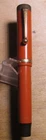 Red Parker Duofold Jr Fountain Pen w One Gold Band Original Nib Nice Condition