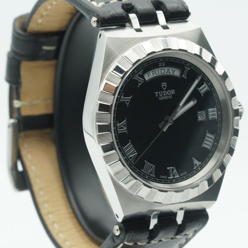 TUDOR Royal Automatique Montre Hommes 28600 41MM Acier Day Date Avec Cuir Bande - Photo 2 sur 9