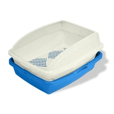 Framed Sifting Cat Litter Pan with High Sides and Leak Proof Design
