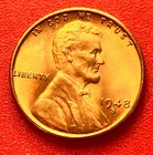 1948-S Lincoln Wheat Cent Penny GEM RD BU From an Original Bank Roll