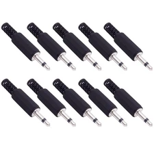 Fancasee 10-Pack 3.5mm 1/8" Replacement Repair Jack TS Mono Male Plug... 