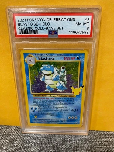 2021 POKEMON CELEBRATIONS CLASSIC COLLECTION #2 BLASTOISE-HOLO PSA 8