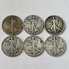 6 Walking Liberty Half Dollars Coin Lot $3 Face Value 90% Silver