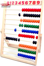 MAGIKON Wooden Counting Number Frame, 10 Rows Abacus for Kids Learning Math 11-