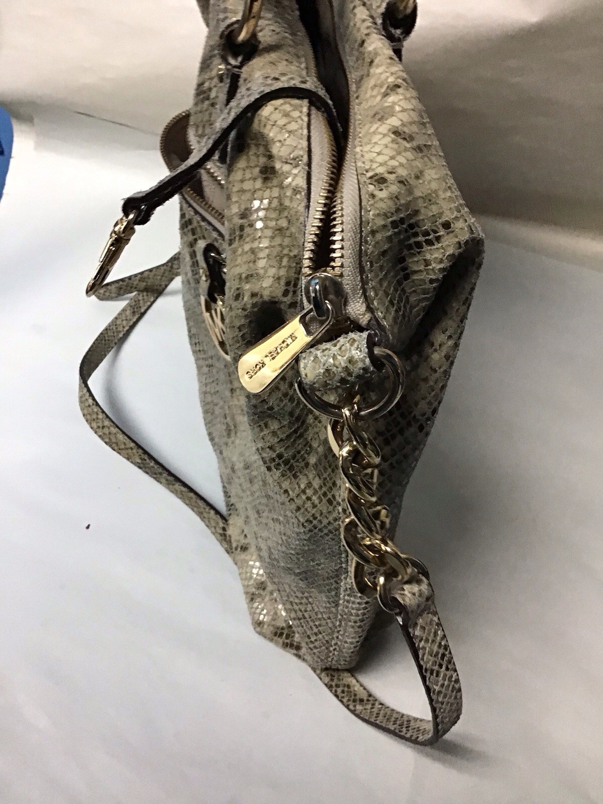 Michael Kors Lenox Large Python Suede Leather han… - image 5