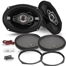Pyle 500 Watt Quadriaxial Speaker System - One Pair 10in. x 7in. Four-Way