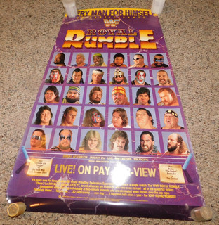 RARE WWF Royal Rumble Every Man For Himself Pro Wrestling Poster Hulk Hogan