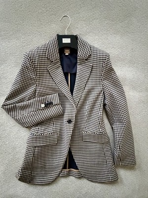 NWOT BOSS Hugo Boss Size 8 Brown Check  Jubeka One Button Blazer  $595.00