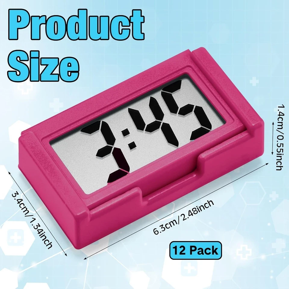 3 Pcs Mini Digital Clock Small Magnetic Digital Clock Stick on Battery Operated - Image 3 of 4